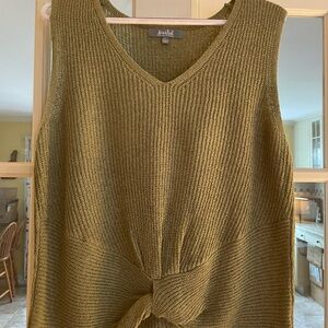 Marled Olive Green Knit Tank Top size L